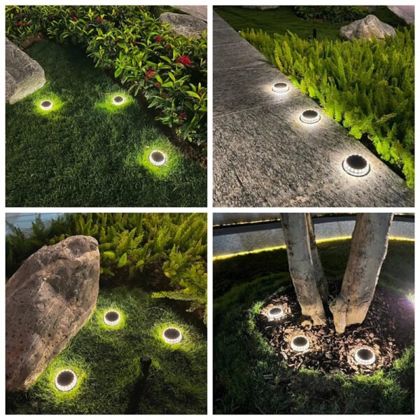 10PCS Super Bright LED Solar Pathway Light Outdoor IP65 Waterproof 3.7V 1200mAH Ground Lamp for Garden Decoration