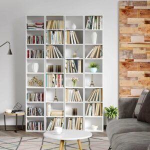 1PC Book Shelf 8 Storage Cubes Unit Freestanding Bookcases Organizer for Living Room Bedroom Home Furniture Dark Oak/White