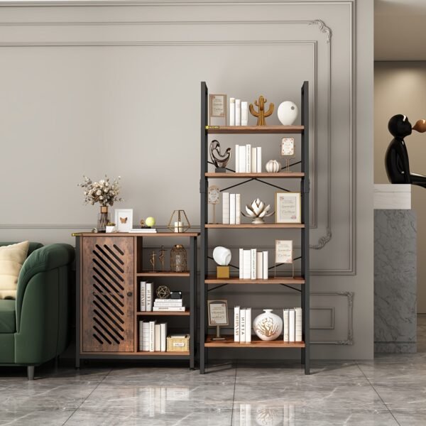 5 Tier Bookcase Bookshelf 68.9 IN  Tall Bookcase Shelf Storage Organizer Modern Book Shelf Freestanding Storage Shelving Unit