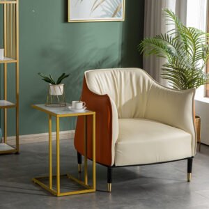 30x48x61cm C-Side Table Marble Simple End Table White