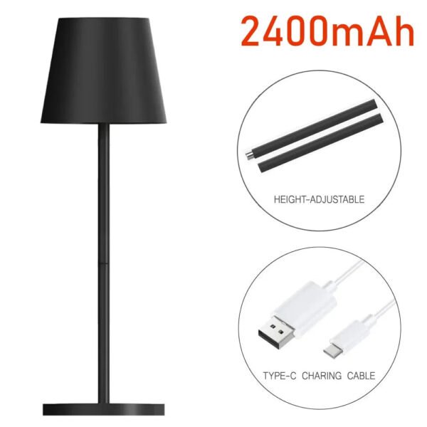 2400mAh Simple LED Rechargeable Touch Table Lamp Three Colors Bedside Creative Ambient Light Bar Outdoor Decoration Night Light