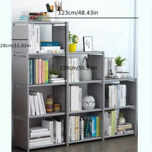 1pc Versatile 9-Layer Bookshelf - Modular Design, Space-Saving, Ideal for Living Room & Bedroom - Store Books, Clothes & More