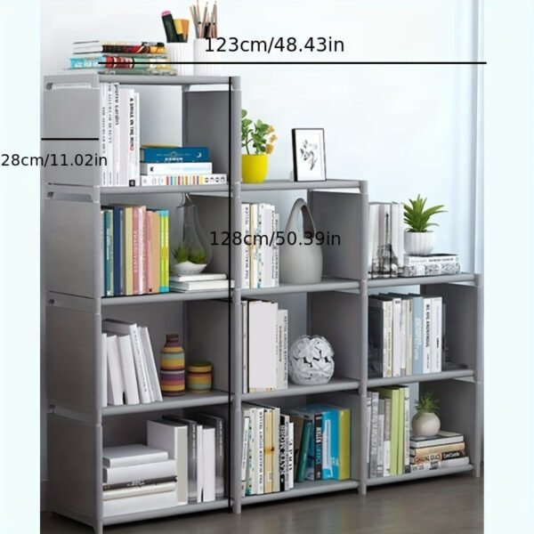 1pc Versatile 9-Layer Bookshelf - Modular Design, Space-Saving, Ideal for Living Room & Bedroom - Store Books, Clothes & More
