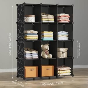 6/12-Cube Plastic Storage Organizer, DIY Modular Bookshelf, Simple Interlocking Shelving System, Space-Saving Closet For Books, Toys, Clothes, Multipurpose Use In Home & Office