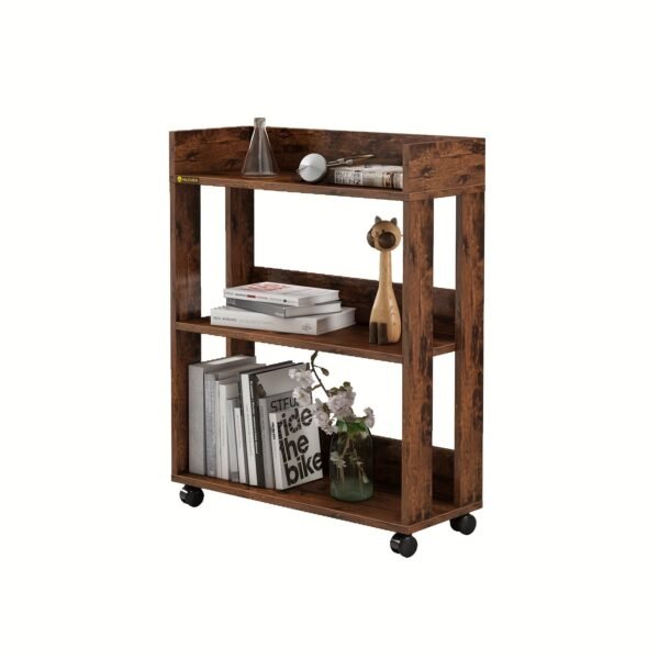 3-Tier Open Bookshelf, Bookshelves Storage Display Cabinet with Universal Wheels, Standing Bookcase, Home Bookcases Book Shelves