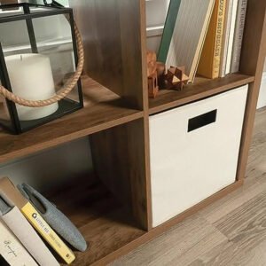 4-Cube Organizer Storage Bookcase Rural Pine Finish Shelf Office Bedroom Living Room Hallway Adult Rectangular Organizer Storage