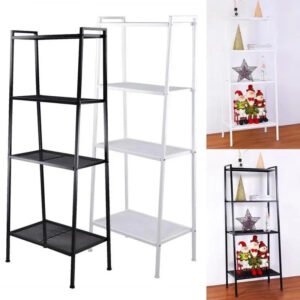 4 Tier Bookshelf Indoor Flower Pot Stand Modern Ladder Book Shelf Multifunction Bookcase Storage Rack Indoor Outdoor Organizer