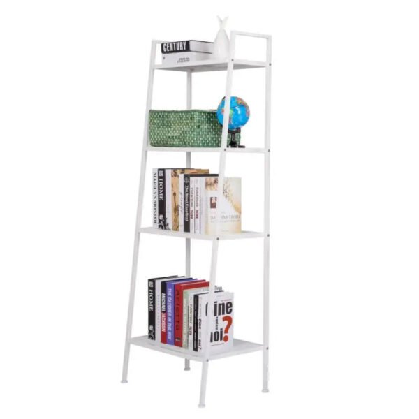 4 Tier Bookshelf Indoor Flower Pot Stand Modern Ladder Book Shelf Multifunction Bookcase Storage Rack Indoor Outdoor Organizer