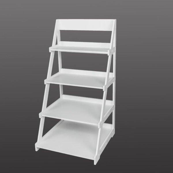 4 Tier Ladder Shelf Bookcase Home Storage Rack Display Shelf Ladder Style Bookshelf Accent Furniture for Office, Bedroom, Living