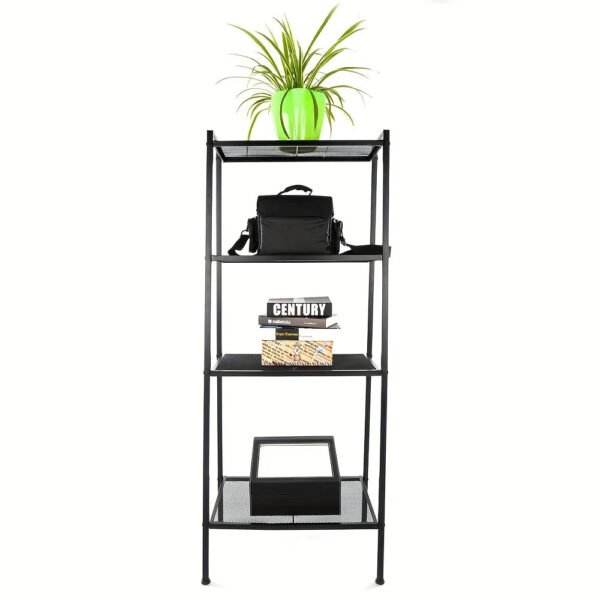 4-Tier Ladder Shelf Bookcase, Multipurpose Iron Widen Ladder Bookshelf Plant Storage Organizer Rack, Display Rack for Home
