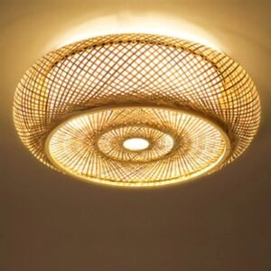 40CM Bamboo Wicker Rattan Ceiling Light Fixture Flush Mount Asian Art Pendant Lamp  Commercial Restaurant Personalized Shop