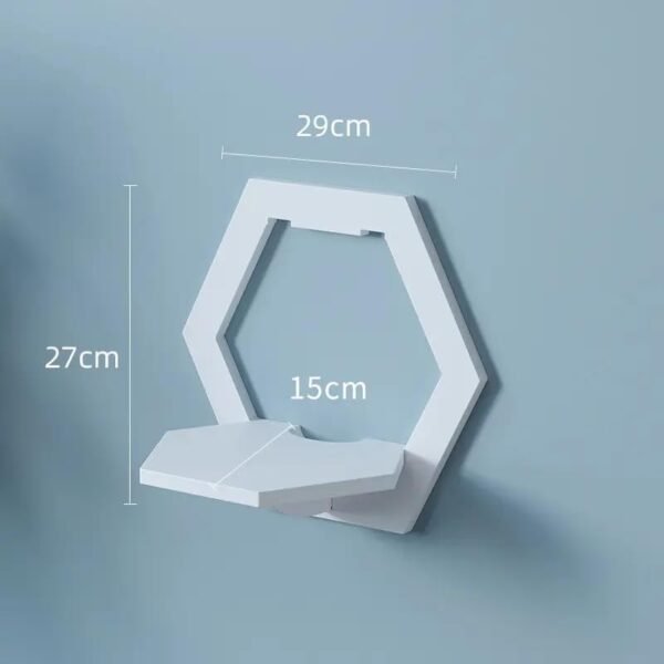 Wall-Mounted Decorative Hexagon Storage Rack PVC Floating Shelves Flower-Shaped Home Storage for Room Decor