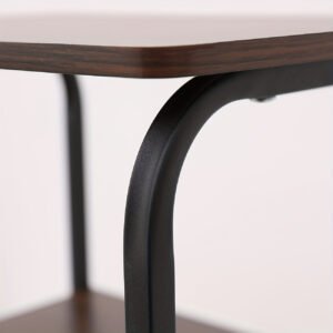 3 Tiers End Table Side Table Bedside Table Nightstand with Storage Shelf and Basket for Living Room Bedroom Kitchen and Office, Sofa Table Coffee Table