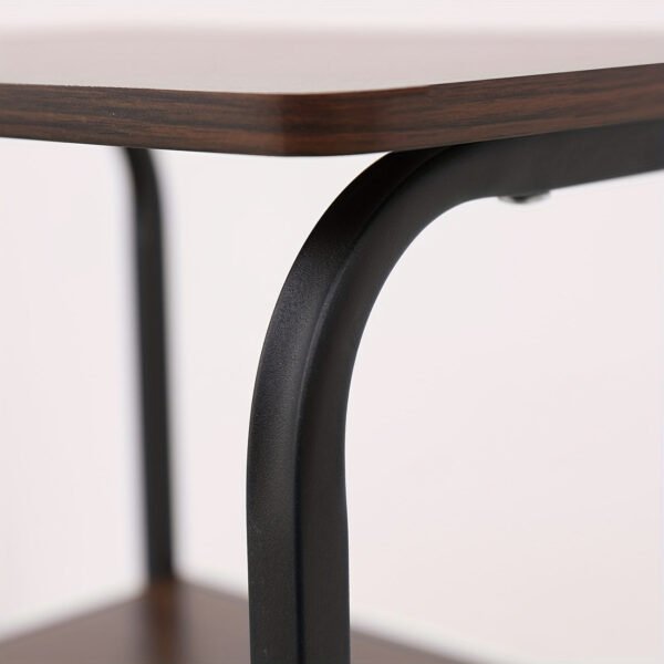 3 Tiers End Table Side Table Bedside Table Nightstand with Storage Shelf and Basket for Living Room Bedroom Kitchen and Office, Sofa Table Coffee Table