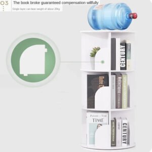5 Layer Organizer Bookshelf Landing Office Study Round Rotating Storage Shelf Dormitory Corner Primary School Bookcase Holder