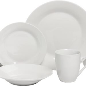10 Strawberry Street Simply Coupe 16 Piece Dinnerware Set, White - SM-1600-CP-SW