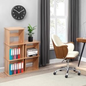 Storage Shelf, 2-Tier Open Bookcase with Adjustable Storage Shelves, Floor Standing Unit, Bookshelf for Study, Living Room, Kids Room Decor, Kitchen,Bathroom, Natural