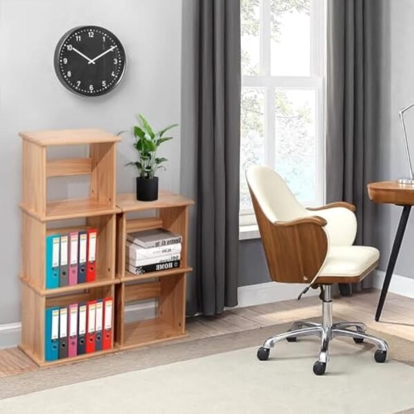 Storage Shelf, 2-Tier Open Bookcase with Adjustable Storage Shelves, Floor Standing Unit, Bookshelf for Study, Living Room, Kids Room Decor, Kitchen,Bathroom, Natural