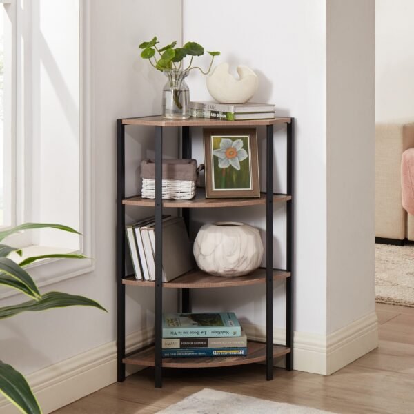 Corner Shelf Small Bookcase Modern Corner Bookshelf Bookcase  Corner Storage Rack Plant Stand for Living Room Home Office Kitchen Small Space (Color : Two-Tone  Size : 4-Tier)