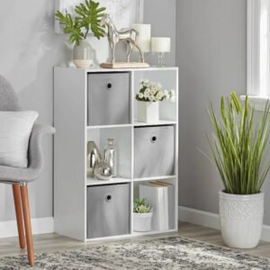 6-Cube Storage Organizer, White  Bookcase, Display Shelf