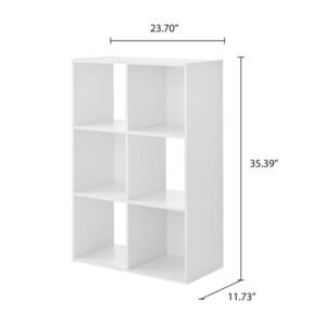 6-Cube Storage Organizer, White  Bookcase, Display Shelf