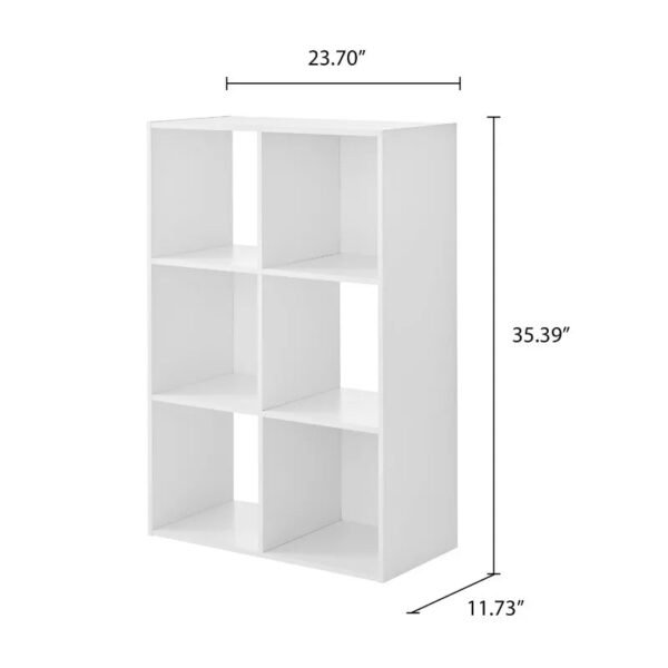 6-Cube Storage Organizer, White  Bookcase, Display Shelf