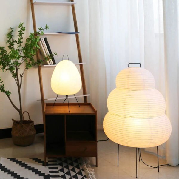 6000K Dimming Floor Lamp Noguchi Lamp Japanese Rice Paper Lamp Soft Light Bedside Lamp for Living Room Bedroom Decor
