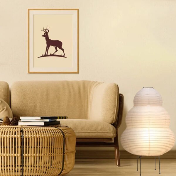 6000K Dimming Floor Lamp Noguchi Lamp Japanese Rice Paper Lamp Soft Light Bedside Lamp for Living Room Bedroom Decor