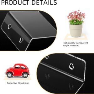Acrylic Small Adhesive Wall Shelves,Mini Floating Shelves,Acrylic Display Shelves,Ledges for Pop Figures,Plant,Picture Photo Modern Wall for Bedroom Decor Living Room