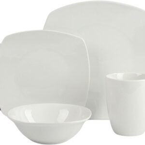 10 Strawberry Street Simply Coupe 16 Piece Dinnerware Set, White - SM-1600-CP-SW