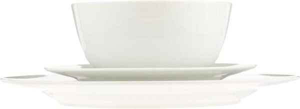 Amazon Basics 18-Piece Kitchen Dinnerware Set, Plates, Dishes, Bowls, Service for 6 - White