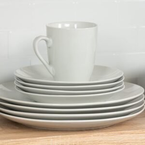 10 Strawberry Street Simply Coupe 16 Piece Dinnerware Set, White - SM-1600-CP-SW