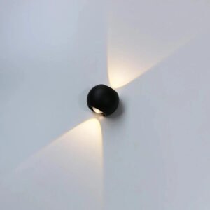 6W Outdoor Waterproof Wall Lamp Round Ball Up and Down Light Fixture Home Lighting Courtyard Light Garage Porch Light Decoration