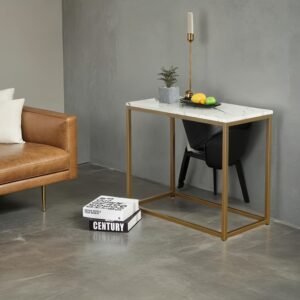 Side Table, Sofa Side Table, Decorative Coffee Table, Table for Portable Computer, Living Room, Bedroom, Workshop, white