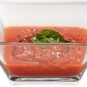 Libbey Tempo Glass Dinnerware Set, Sleek Square Clear Glass Plates and Bowls Set of 12, Dishwasher Safe Glass Dishes Set for Dinners and Parties