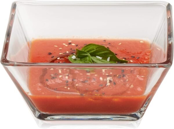 Libbey Tempo Glass Dinnerware Set, Sleek Square Clear Glass Plates and Bowls Set of 12, Dishwasher Safe Glass Dishes Set for Dinners and Parties