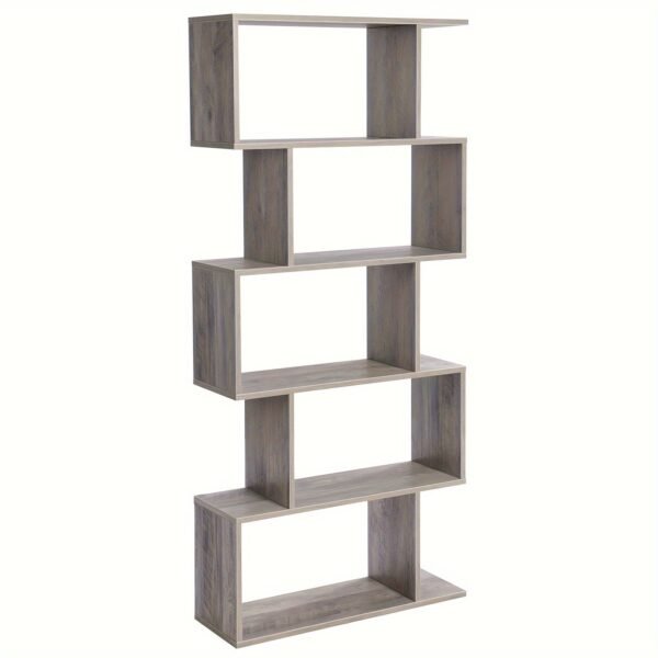 5-Tier Wooden Bookshelf Room Divider - Stylish Storage & Decorative Partition - Spacious Shelves for Bedroom, Office Organization