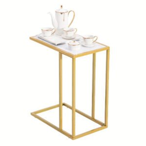 30x48x61cm C-Side Table Marble Simple End Table White