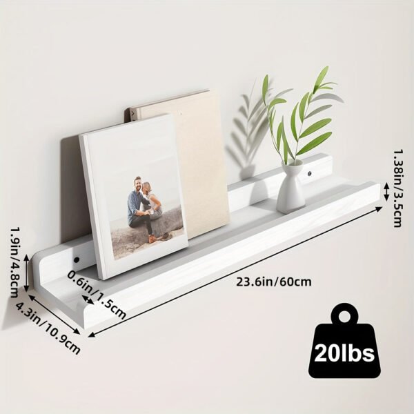 4pcs Floating Shelves, Shelves,  Wall Mounted Shelves for Home Decor and Storage, Modern Ledges for Living Room, Bedroom, Bathroom, Office Easy To Install, Convenient For Classification, Quick To Pick Up, Stable And Reliable (White/Black)23.6x4.3in