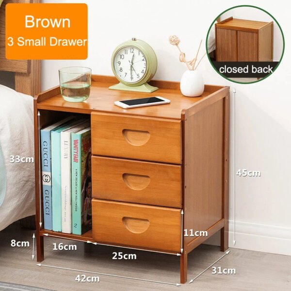 Bamboo Nightstands, Bedside Tables with Open Storage Compartments, Modern Side Table, Easy To Assemble End Table for Bedroom