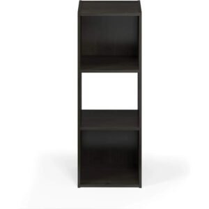 Basic 3x2 Cube Storage Bookcase Organizer with Bins, Columbia Walnut/Dark Brown