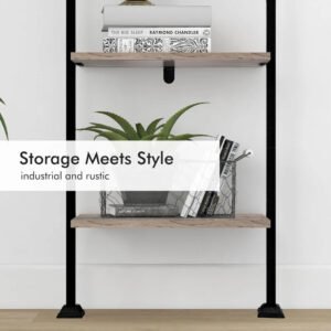 Bookshelf, 5-Tier Ladder Shelf, Book Storage Organizer Case Open Shelves, Tall Narrow Bookcase