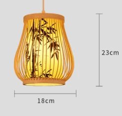 Classic Chinese Style Bamboo Glossy Chandelier Ceiling Hand-woven Rattan Chandelier Lighting Fixtures Weaving Home Life