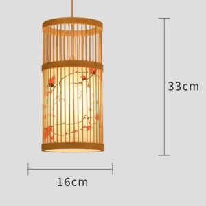 Classic Chinese Style Bamboo Glossy Chandelier Ceiling Hand-woven Rattan Chandelier Lighting Fixtures Weaving Home Life