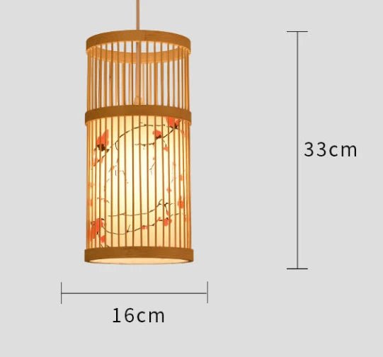 Classic Chinese Style Bamboo Glossy Chandelier Ceiling Hand-woven Rattan Chandelier Lighting Fixtures Weaving Home Life