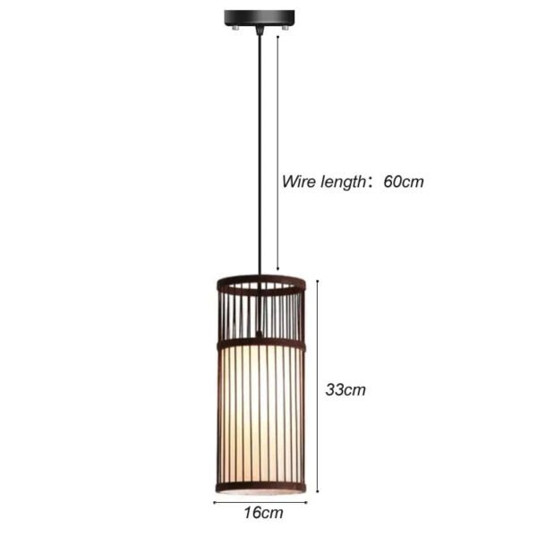 Classic Chinese Style Bamboo Glossy Chandelier Ceiling Hand-woven Rattan Chandelier Lighting Fixtures Weaving Home Life