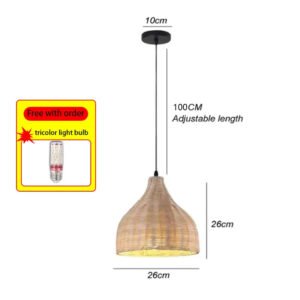 Classic Chinese Style Bamboo Glossy Chandelier Ceiling Hand-woven Rattan Chandelier Lighting Fixtures Weaving Home Life