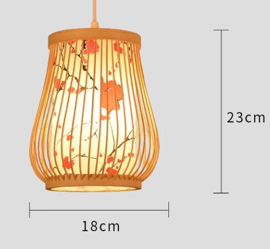 Classic Chinese Style Bamboo Glossy Chandelier Ceiling Hand-woven Rattan Chandelier Lighting Fixtures Weaving Home Life