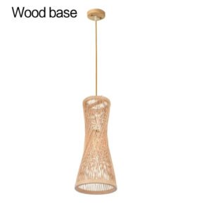 Classic Chinese Style Bamboo Glossy Chandelier Ceiling Hand-woven Rattan Chandelier Lighting Fixtures Weaving Home Life