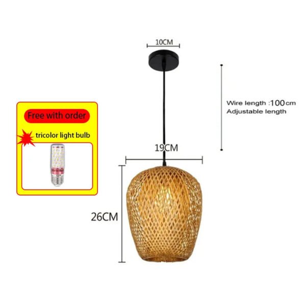 Classic Chinese Style Bamboo Glossy Chandelier Ceiling Hand-woven Rattan Chandelier Lighting Fixtures Weaving Home Life